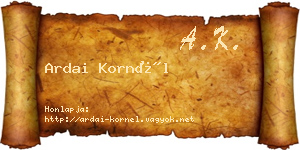 Ardai Kornél névjegykártya