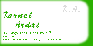 kornel ardai business card